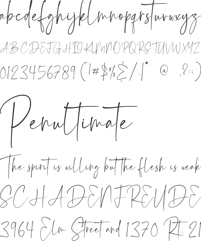 Arthamyn font preview