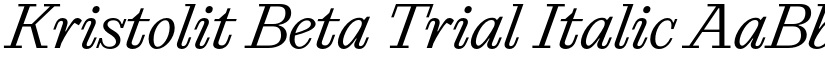 Kristolit Beta Trial Italic font