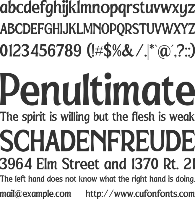 Huntrela font preview