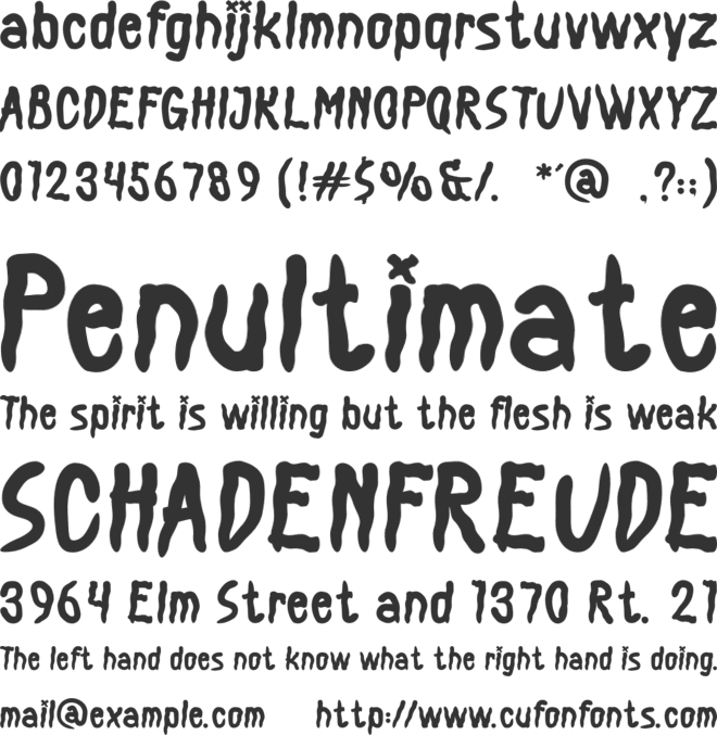 BASEMENT HORROR font preview