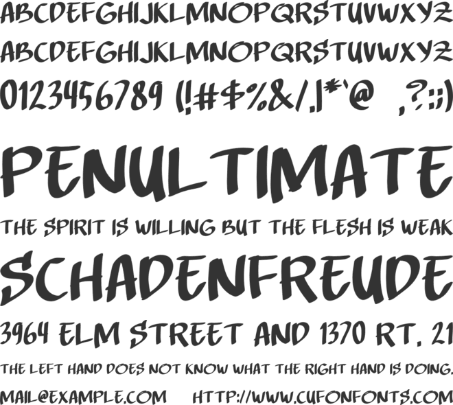 THE SCORE font preview