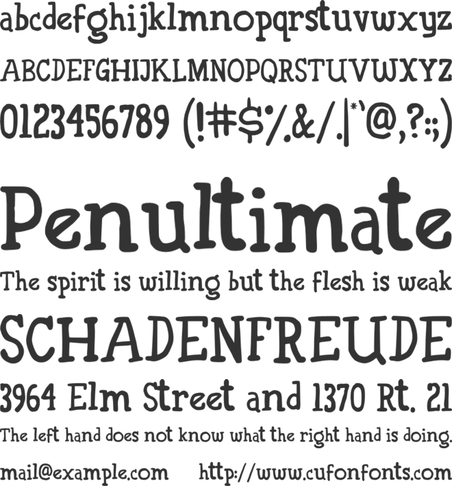 The Night One font preview