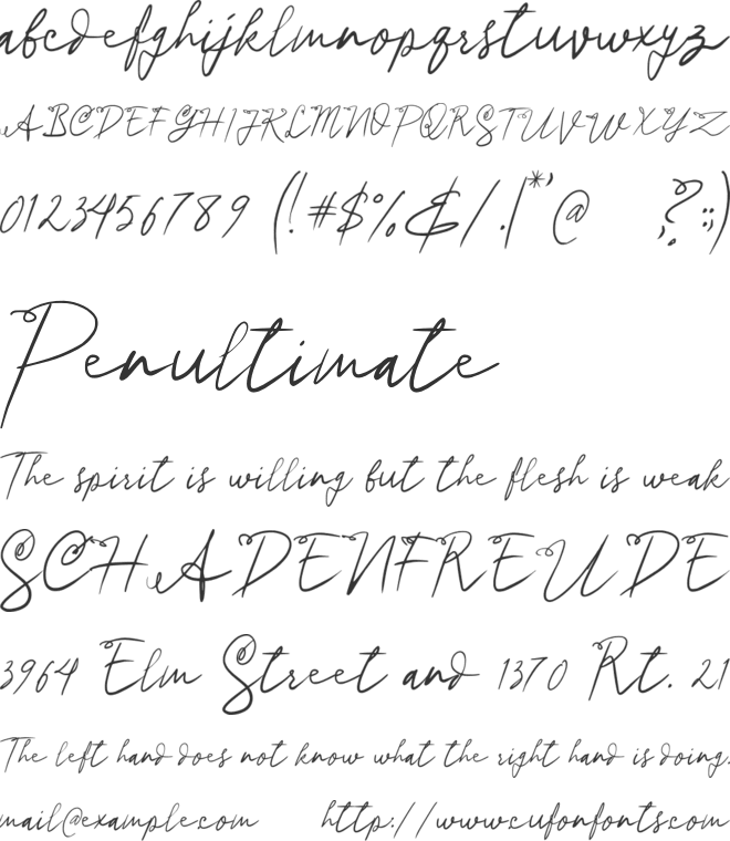 Endalmin font preview