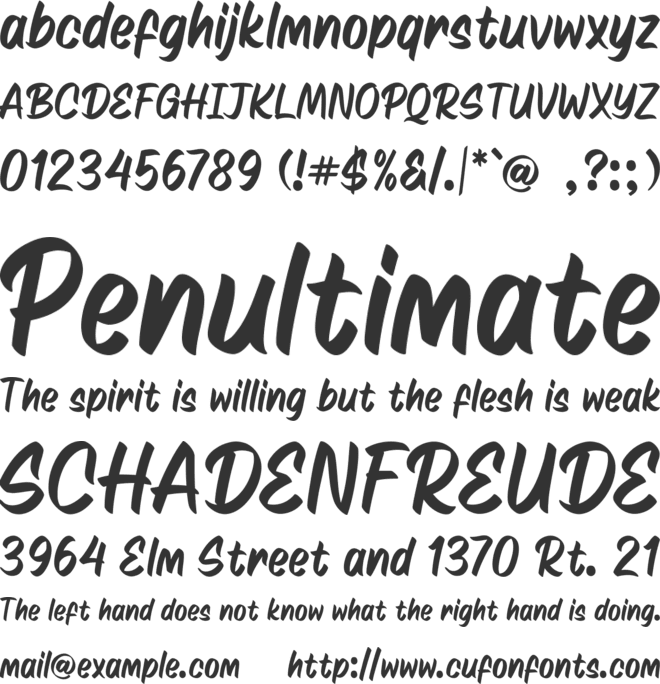 Brushty font preview