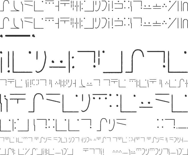 Standard Galactic Alphabet Hand font preview