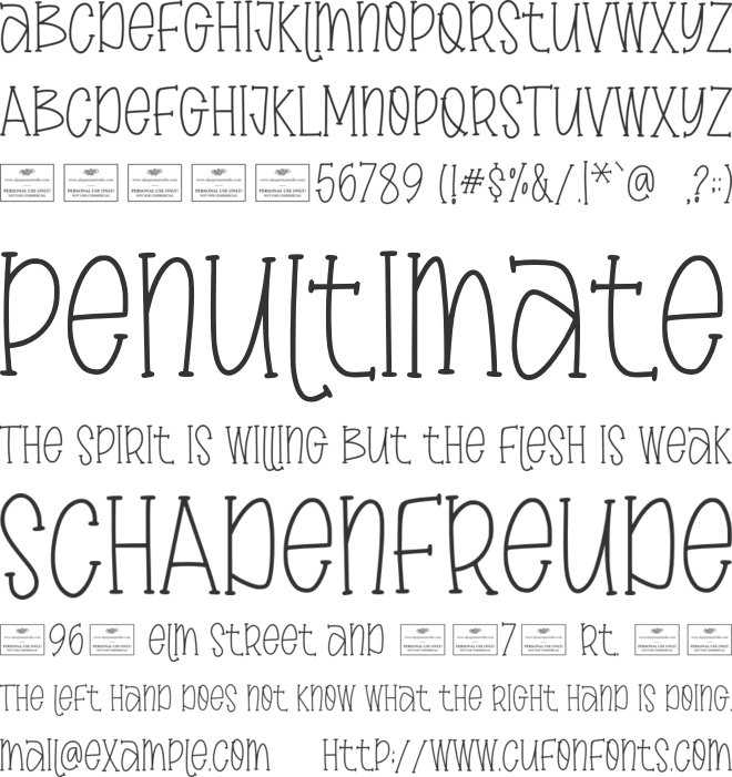 Glisten font preview