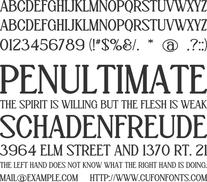 Petrea font preview