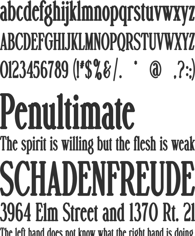 Paxton font preview