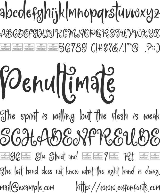 Partridge font preview