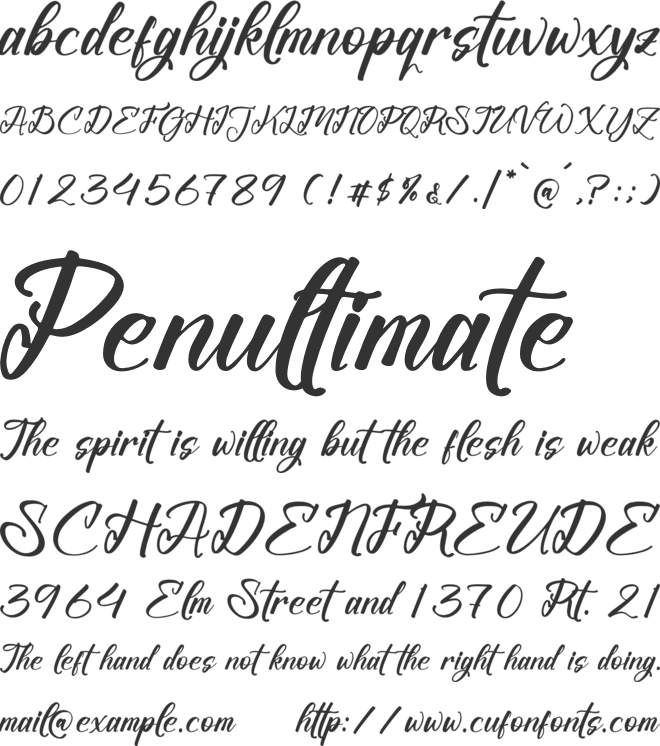 Violendy Qishega font preview