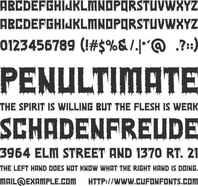 Macabre Night font preview