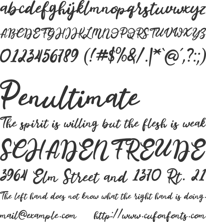 Brightside font preview