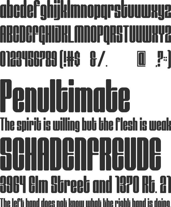 Leentank Condensed font preview
