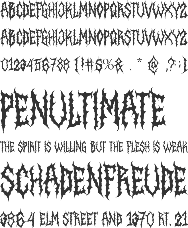 Aborted Corpse font preview