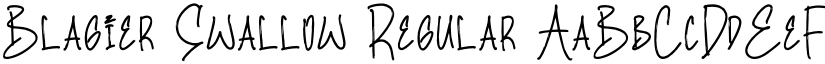 Blagier Swallow Regular font