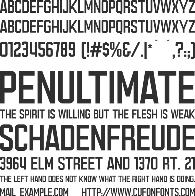 Exchanger Gothic font preview