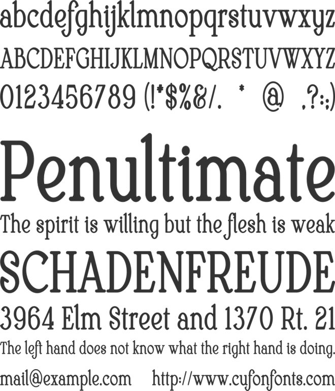 Verbena font preview