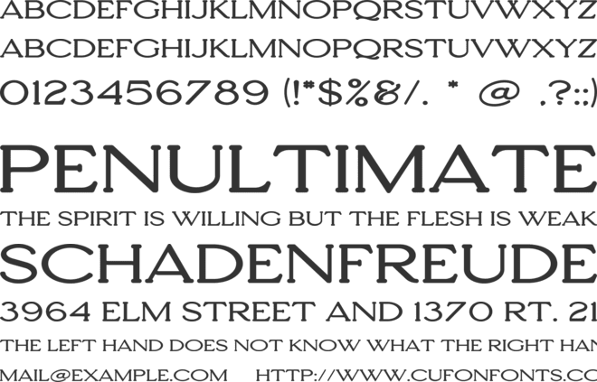 Tiffany font preview