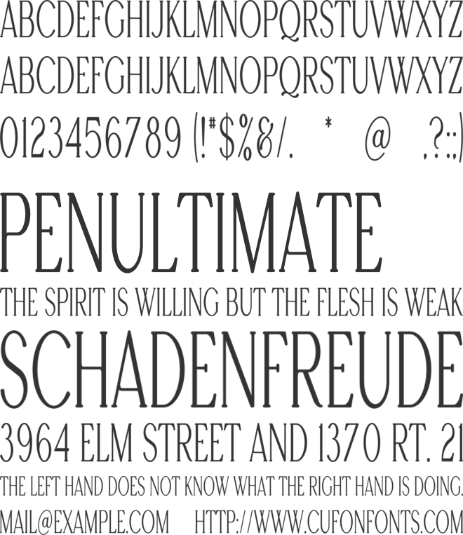 Theodora font preview