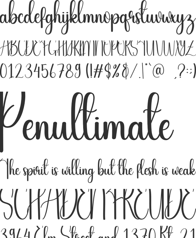 Simple Wedding font preview