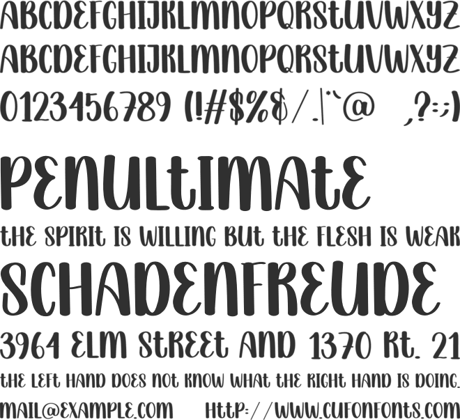 Youthful font preview