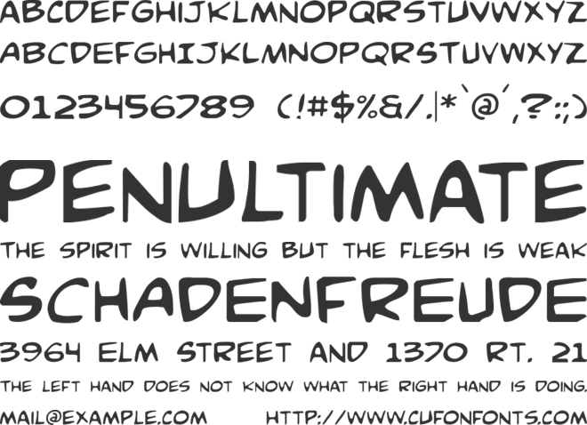 Comic Book Commando font preview