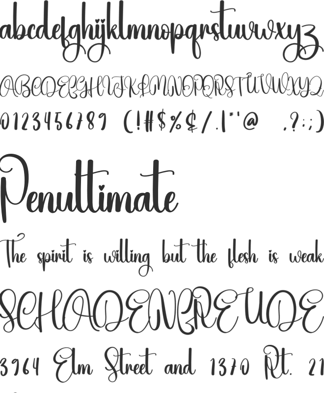 Aloved font preview
