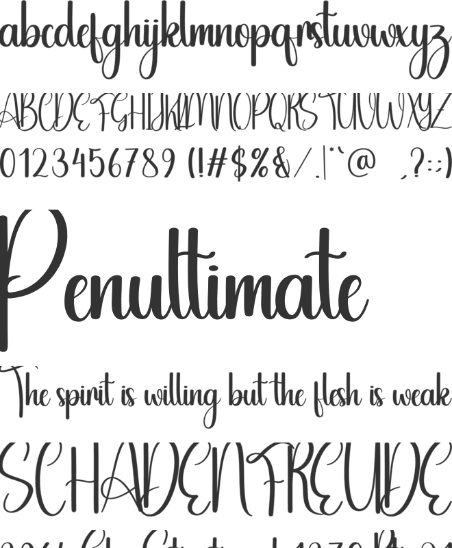 Kitchenette font preview