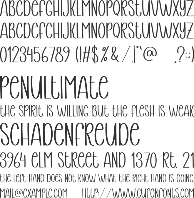 Thingking font preview