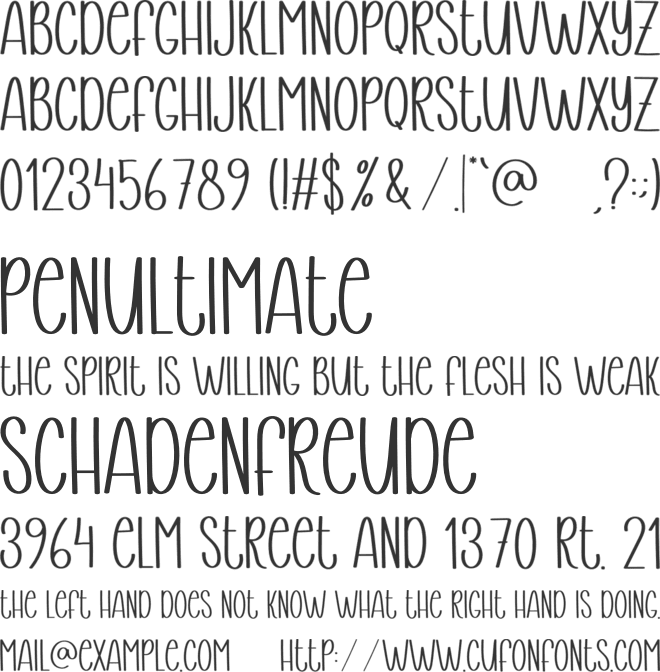 Thingking font preview