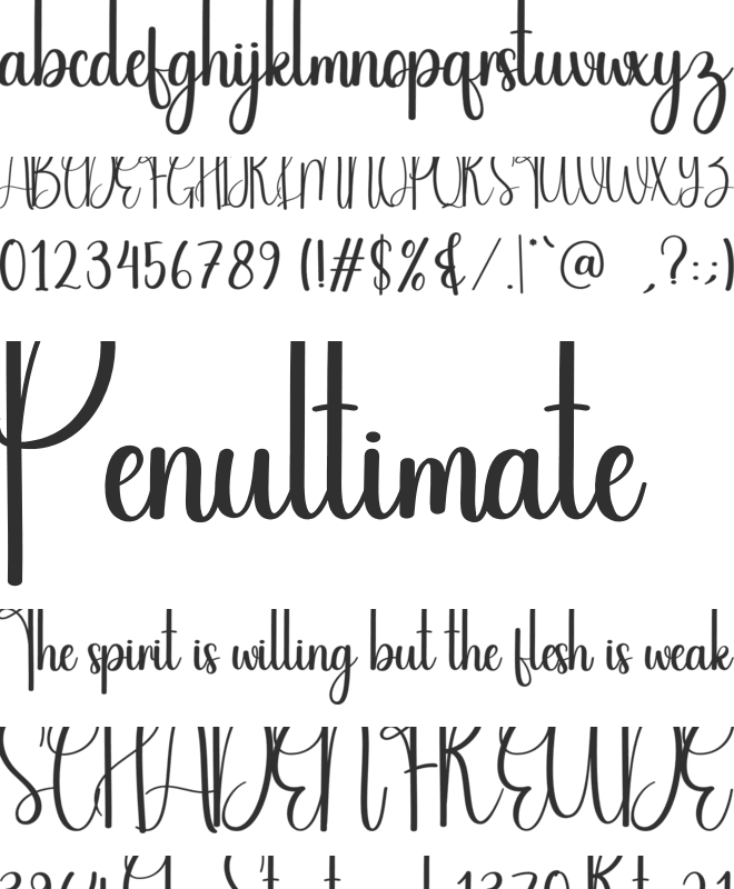Style Calligraphy font preview