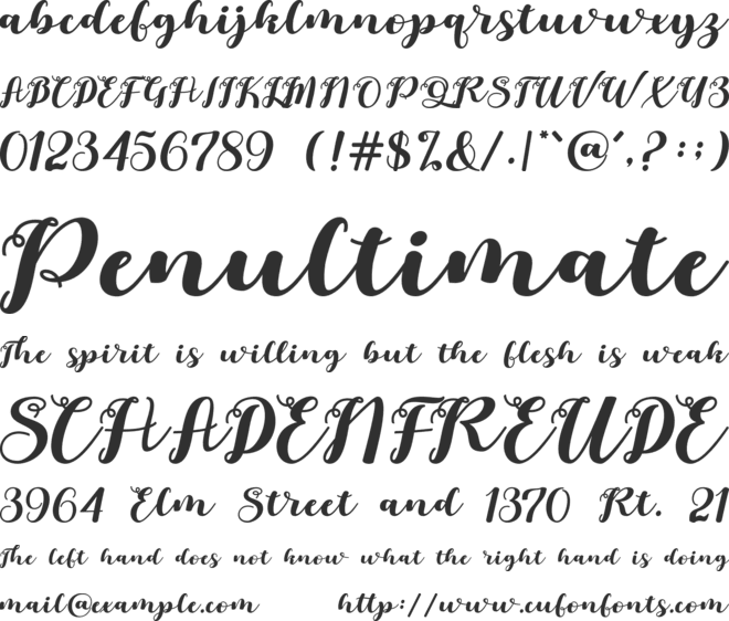 Sunchic font preview