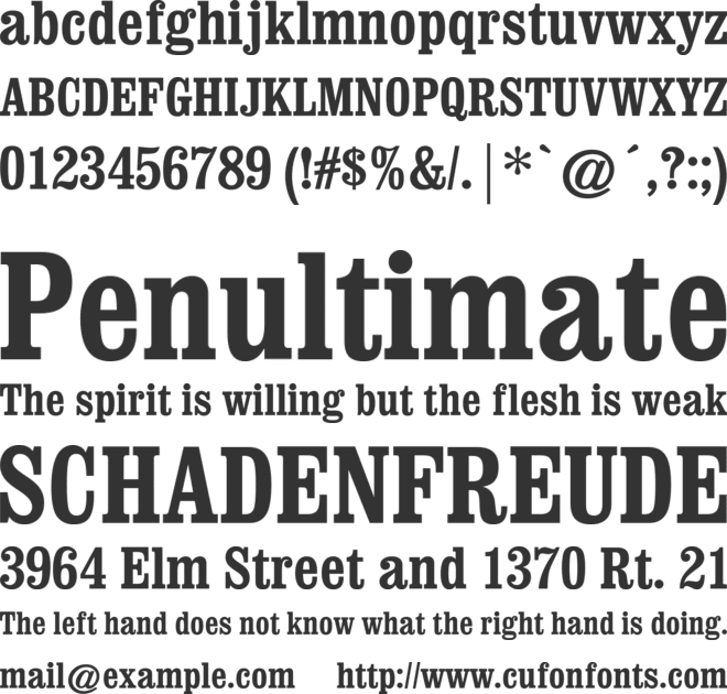 ClarendonURWBolCon font preview