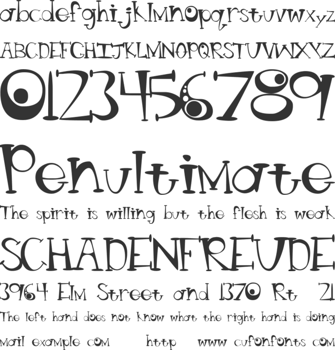 Bong Blasted Aliens font preview