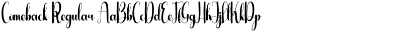 Comeback Regular font