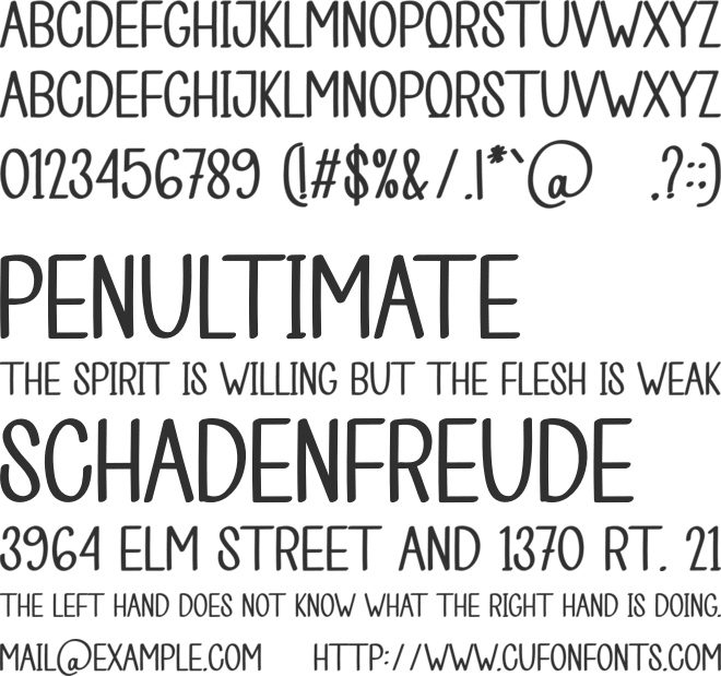 Room Handmade font preview