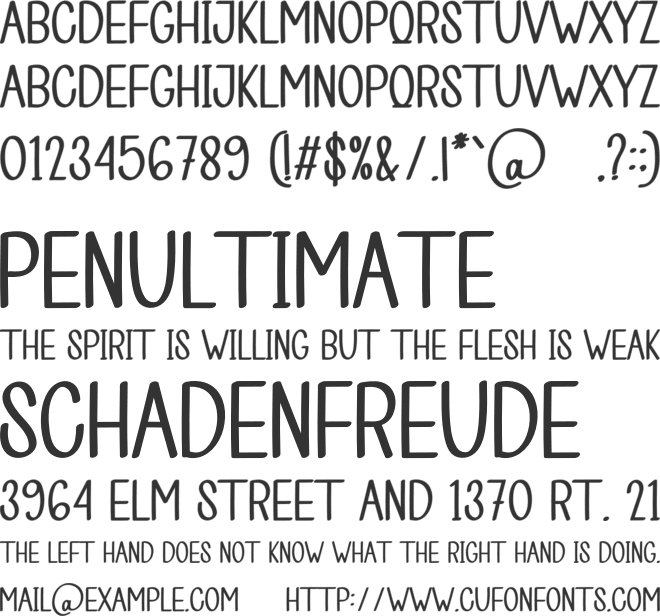 Room Handmade font preview