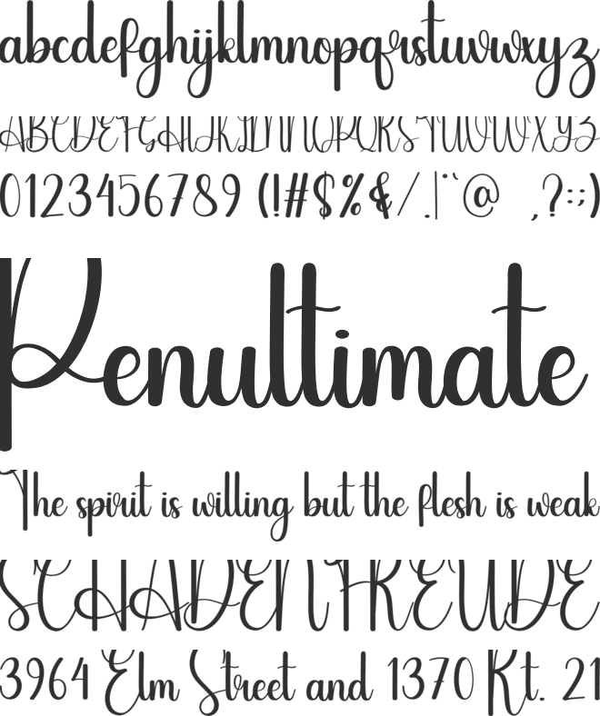 Outfit font preview