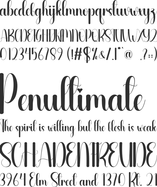 South Handmade font preview