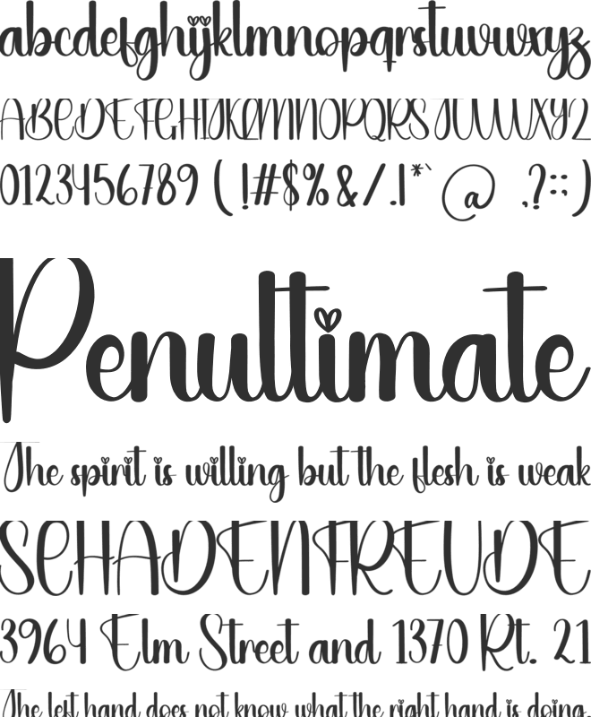 Night Valentine font preview