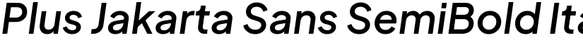 Plus Jakarta Sans SemiBold Italic font