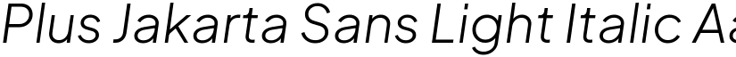 Plus Jakarta Sans Light Italic font