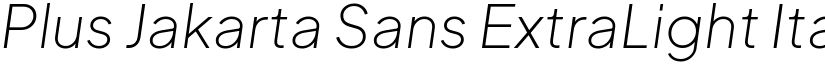 Plus Jakarta Sans ExtraLight Italic font