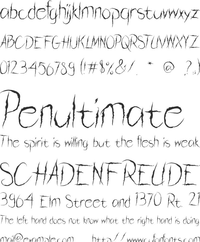MISTERY LIVER font preview