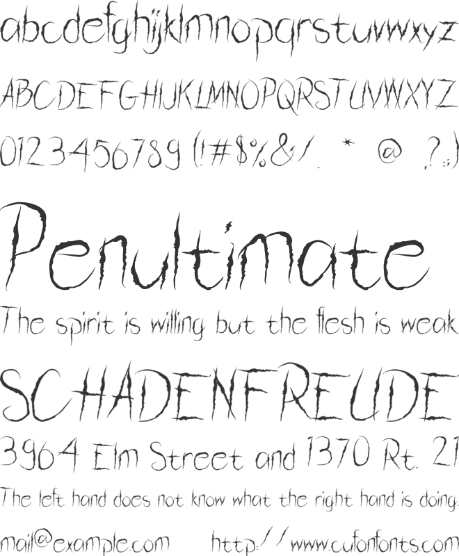 MISTERY LIVER font preview