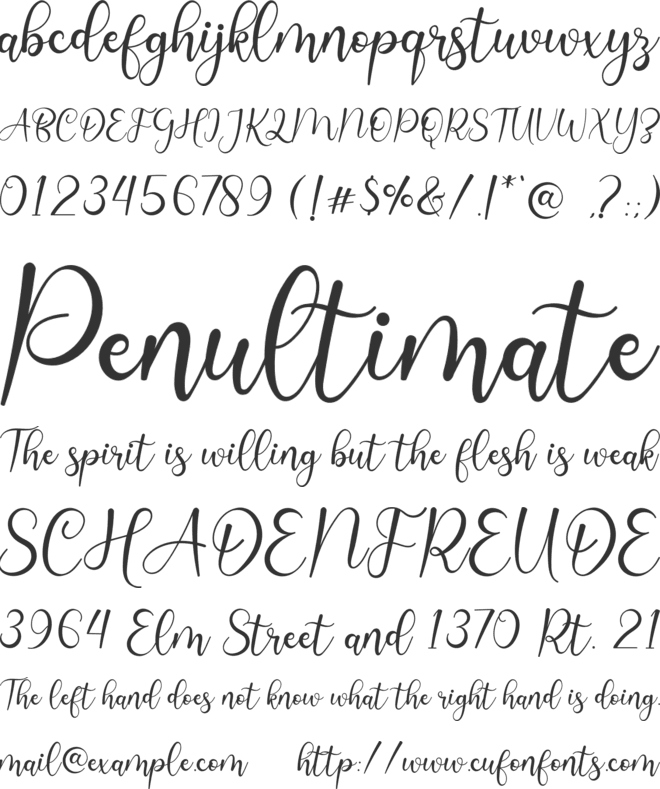 Bestnight font preview