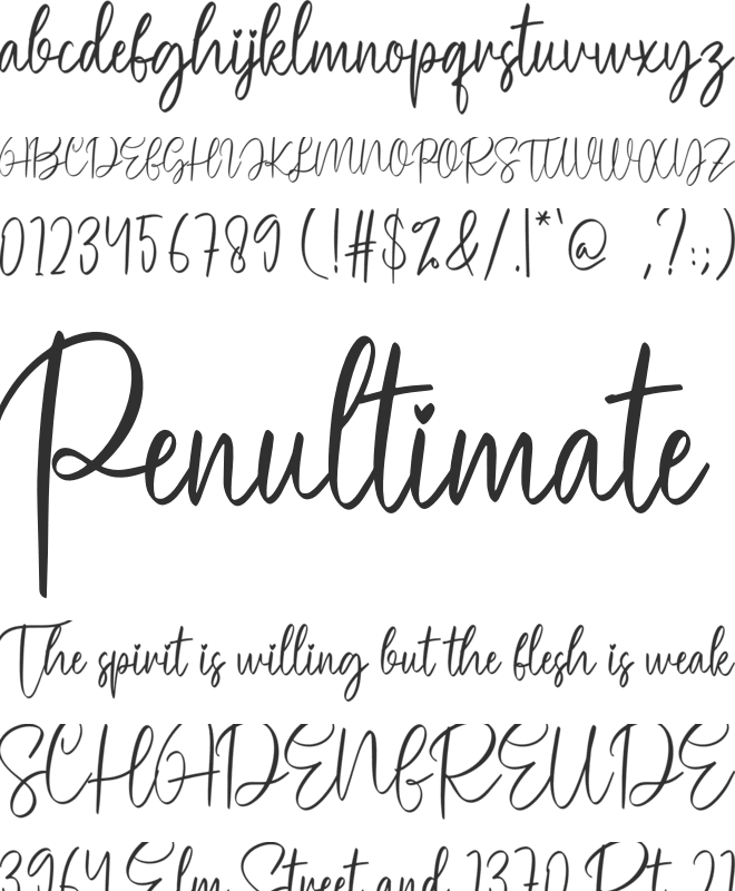 Hello Brother font preview