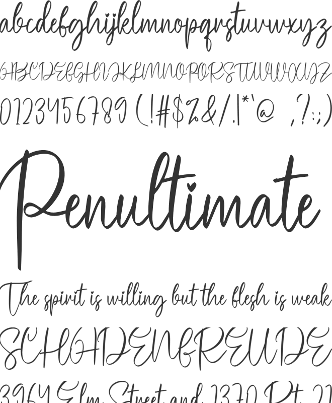 Hello Brother font preview