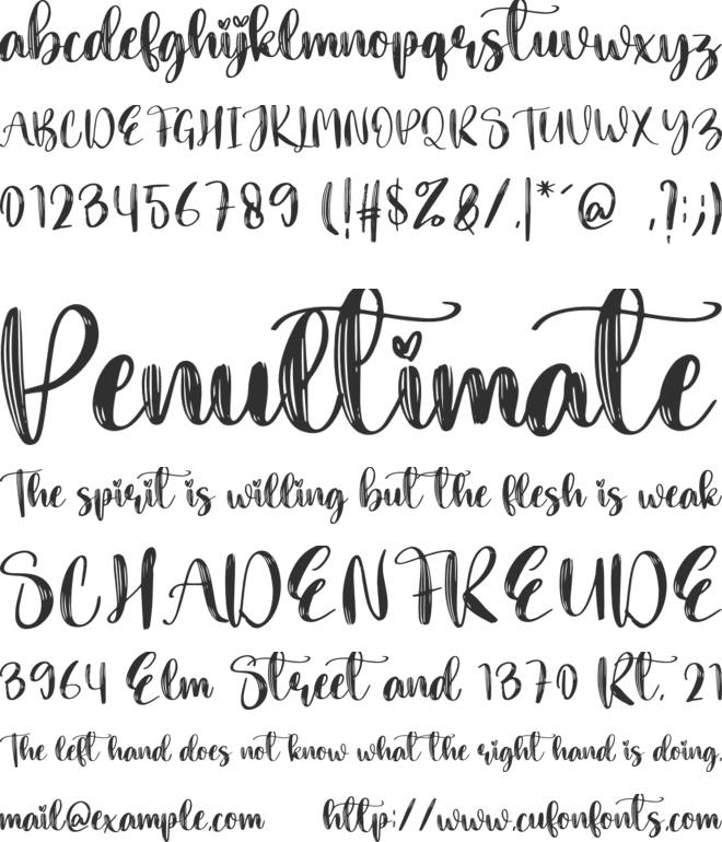 Hand Made font preview