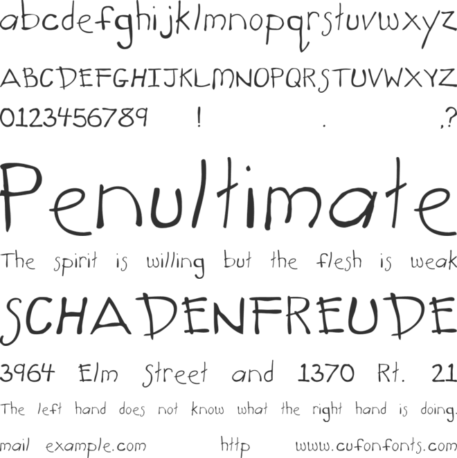 WillyE font preview